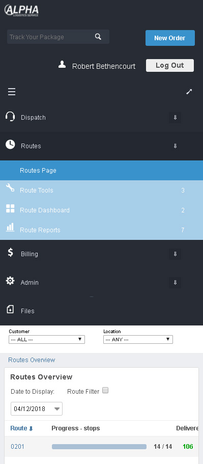 routes overview screenshot in iPhone sized display with navigation showing