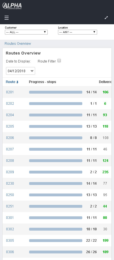 routes overview screenshot in iPhone sized display