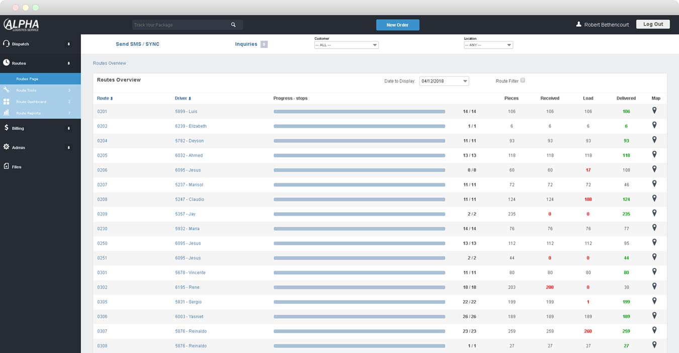 routes overview screenshot