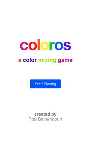 coloros game title screen with title and begin playing button.