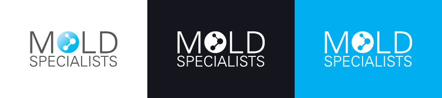 Mold Specialists logo on light and dark backgrounds